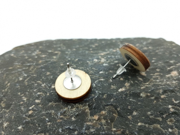 Fliege 3D Holz Scheiben Ohrstecker